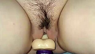 Amateur wife cums while riding a mechanical bull toy