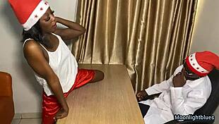 Ebony petite 18+ bangs bbc doctor for christmas