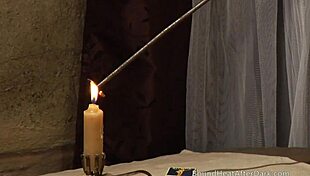 Sensual Lesbian Madame Kissing and Fingering Blindfolded Slave