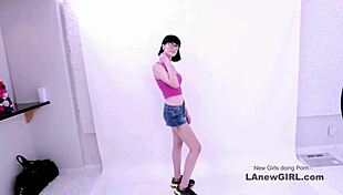 beautiful brunette seduced in modeling audition by producer