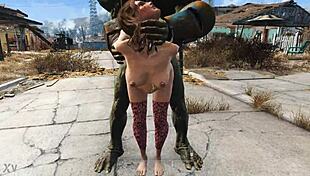 What if the mutant bends the girl over in doggystyle with stockings?