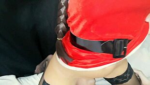 Christmas Maid With Natural Tits Sits On Wet Pussy Face