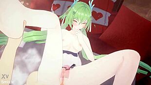 hey, wanna see aether gazer osiris in missionary sex hentai mmd 3d with soft green hair clip and creampie?