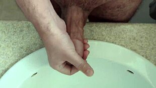 Morning Cumshot In Bathroom Solo Masturbation
