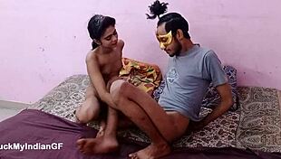 can you believe how my indian skinny girlfriend seduced me after college?