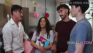 Birthday Gangbang With Step Family Anal And Blowjob