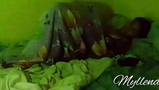 Skinny young girl bends over for intense anal doggystyle in dim light