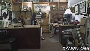 Beautiful prostitute does not hesitate to have sex in the shop