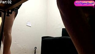 Redhead's wild dance performance during computer repair session