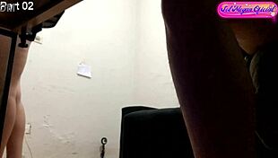 Redhead's wild dance performance during computer repair session
