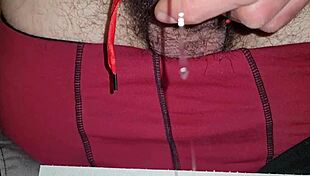 Teasing my tied up partner making me drip and climax.