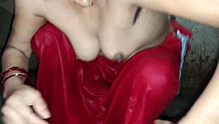 beautiful indian woman alone in bathroom pleasuring herself