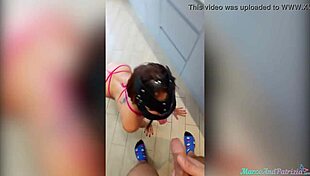 babe deepthroats cock and doggystyle in the kitchen