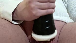 Close up of a hot cumshot in a Fleshlight fantasy