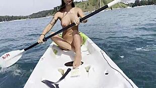 Watch Naughty Monika Fox Masturbate And Squirt On A Kayak In The Sea!