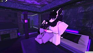 The Roblox girl felt bored, but her friend arrived and they started fucking passionately.