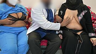 doctor gets his cock satisfied by nurse and muslim patient lady in hospital
