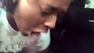 Wanna see this ebony slut suck in public?