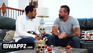 Halloween costume reveal leads to stepdaughter swapping orgy with bent over and cowgirl positions