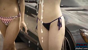 Playboy Babes Wash Mercedes