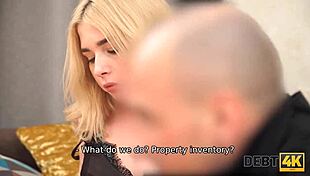 Debt4k Fascinating Blonde With Curly Hair Drilled by Debt Collector in POV