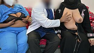 doctor gets his cock satisfied by nurse and muslim patient lady in hospital