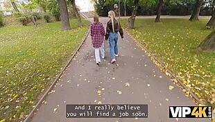 VIP4K Hot Blonde Zlata Shine Cheats on GF with Big Boss in Playful Interview