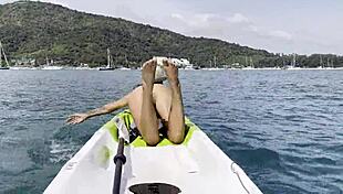 Watch Naughty Monika Fox Masturbate And Squirt On A Kayak In The Sea!