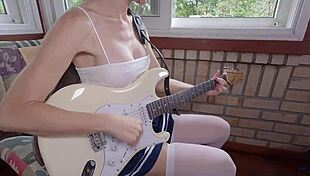 Busty Guitar Player Gets Fucked Hard By Monster Cock, Leading To Double Cum And Squirting Pussy