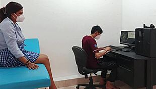 Perverted doctor dominates horny teen pussy in uniform