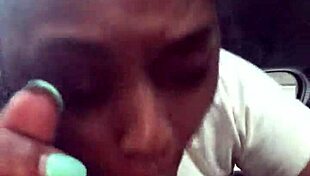 Wanna see this ebony slut suck in public?