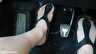 i love watching this mature german woman pump in her birkenstocks with nylon feet close up