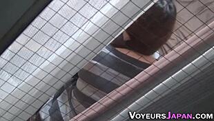 Fingered Asian gets nailed in public spy cam