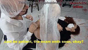 Mature doctor talks dirty to young patient