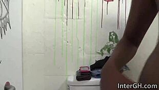 Ebony Brie Simone Slurps Monster White Cock In Glory Hole