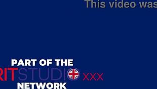 British teen gives oily handjob to older boyfriend on couch