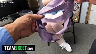 i saw a hot chick with big tits get caught stealing, and she payed the pervy guard with a creampie