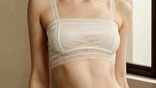 Check out those flowery panties on the cute model.