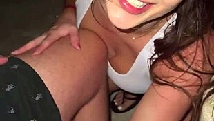 babe gets cumshot on pussy at resort