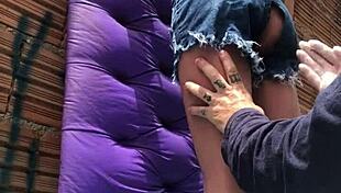 Intense ass fucking with sex toy in favela