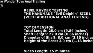 rebel rhyder tests handmade dolphin dildo with anal fisting.