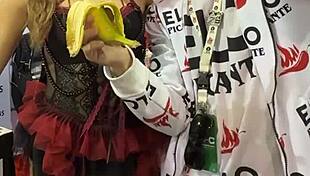 katie kush takes on elo podcast challenges, showing off her big tits