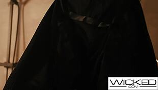 that hot brunette babe at the massage parlor, getting her tits licked and deepthroating before sideways fucking