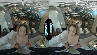 Allie Addison fucks horny landlord hard for rent in VR!