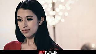 Horny widow chats with her black stepbrother about impregnating her pussy in taboo interracial fun.