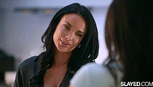 Vixenplus teacher Anissa showing student Violet a sexy lesson with intense fingering.