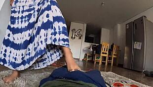 curvy teen rides husband in cowgirl while squirting orgasm