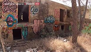 Sex on Ibiza paradise beach with facial and public stroll