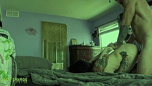Goth amateur gets multiple climaxes in a row