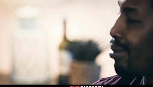 Horny widow chats with her black stepbrother about impregnating her pussy in taboo interracial fun.